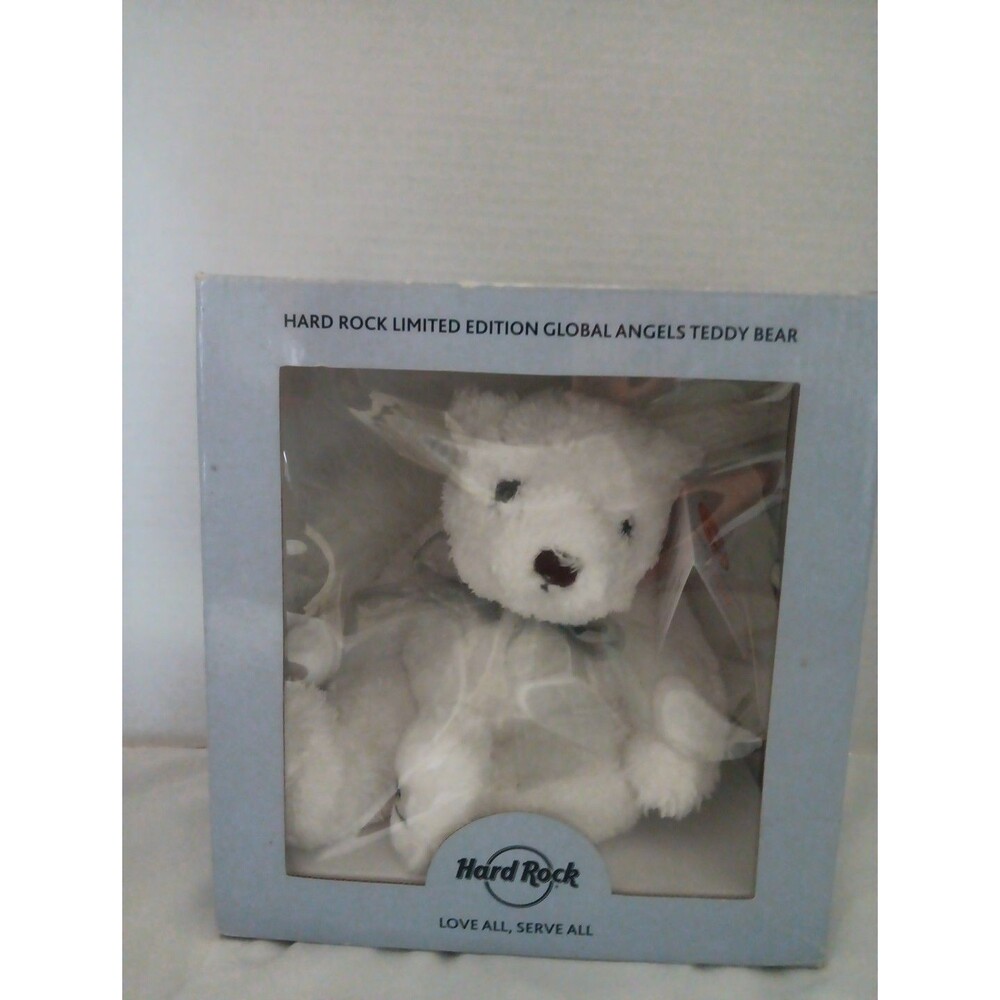 Hard Rock Cafe 2007 Global Angels Charity White Teddy Bear with Wings in Box